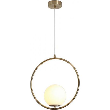 Lampadario a sospensione minimalista lampada per tavolo in metallo bronzo con sfera in vetro per cucina camera da letto G9 (1/5)
