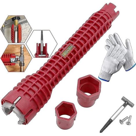Clé multifonction pour installation d'évier de cuisine, outil de serrage professionnel, 1 pièce, pour robinetterie et vasque, acier robuste, usage domestique et bricolage. (1/4)