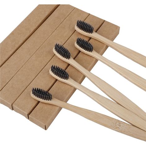 10 Brosses à Dents en Bambou Écologique avec Charbon Actif - Soin Dentaire Naturel (1/2)