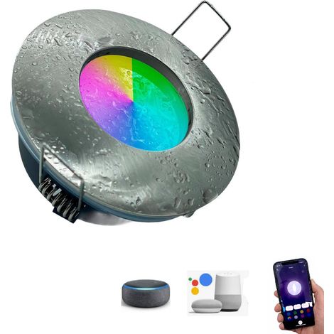 Faretto Led incasso per bagno doccia lampada RGBW GU10 cromoterapia SMART ALEXA (1/4)