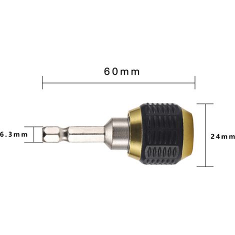 Porte-embout à changement rapide, rallonge de mandrin pour foret à queue hexagonale 1/4", adaptateur avec ressort intégré pour une installation et un retrait rapides. (1/5)