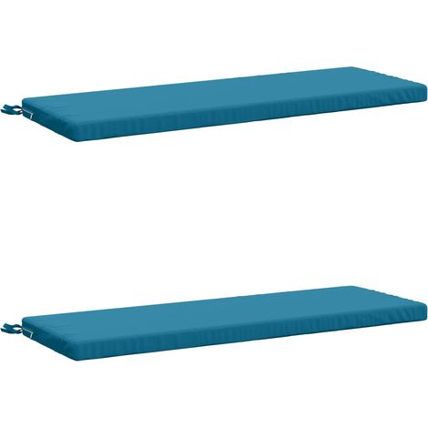 Coussins de banc 2 pièces SOEST 100 % polyester Bleu clair vidaXL