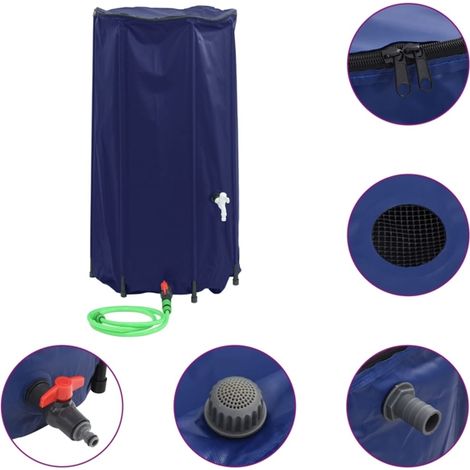 Serbatoio d'acqua pieghevole con rubinetto, 100 L, in PVC (1/5)