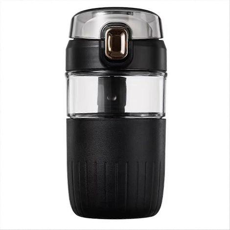 Tasse à eau en verre de 560 ml avec infuseur à thé, tasse à café portable anti-brûlure pour le bureau, idéale pour les boissons chaudes et froides. (1/5)