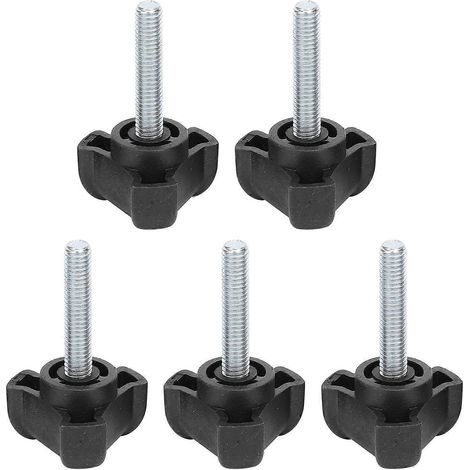 5 vis moletées M6-30 mm à tête triangulaire et écrous de serrage manuel