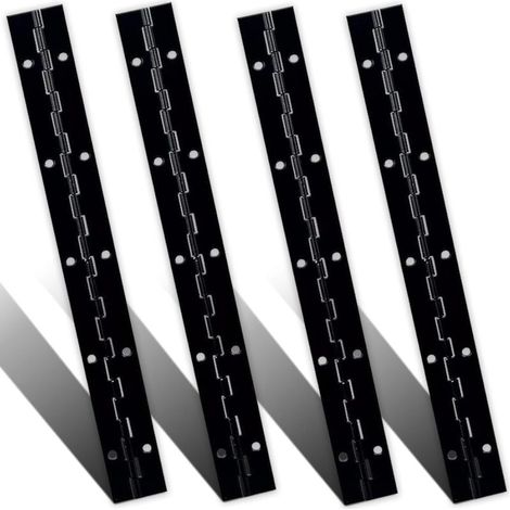Lot de 4 charnières continues et piano de 27 cm, charnières continues en acier inoxydable robuste avec trou pour boîte aux lettres, meubles en bois, boîtes de rangement, porte d'armoire, piano, (1/4)