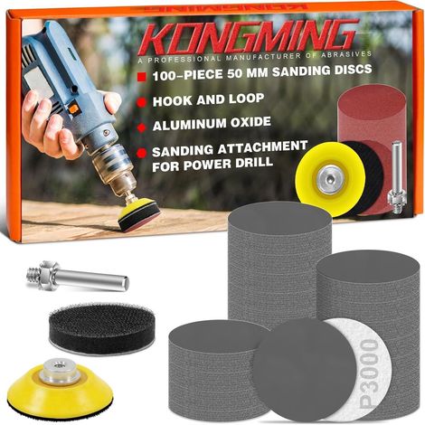Schleifpapier 50mm Klett 100 Körnung 3000 Akkuschrauber P3000 (1/5)