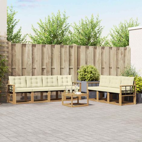 vidaXL Outdoor-Sofagarnitur mit Kissen 8 pcs Weiß und Creme (1/5)