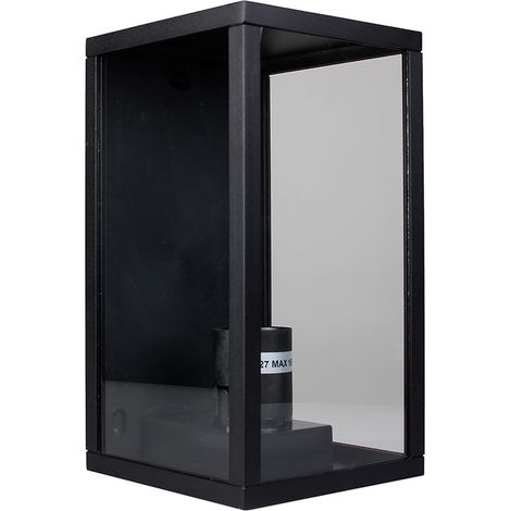 LAMPADA DA PARETE IP44 PER INTERNI ED ESTERNO IN ALLUMINIO NERO CON ATTACCO E27 - IDEALE PER GIARDINI INGRESSI E VERANDE (1/5)