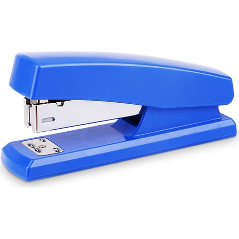 Agrafeuse 1pc, agrafeuse sans effort pour les étudiants, 20 feuilles d'agrafage de fournitures de bureau (bleu) (1/2)