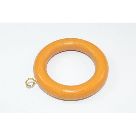 Lot de 6 anneaux en bois pour tringle à rideaux avec œillet à vis Marron moyen 45 mm