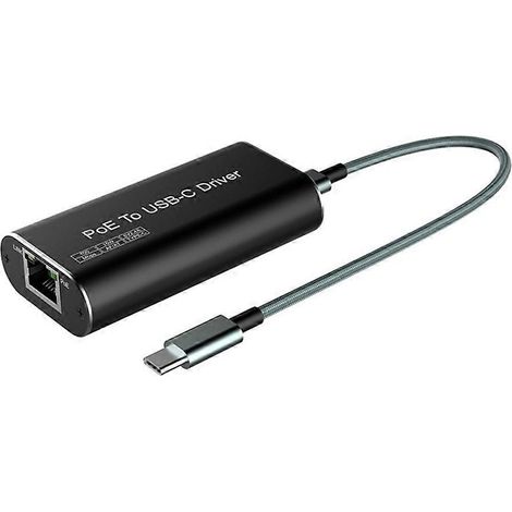 Adaptateur Ethernet USB-C vers RJ45 alimenté par PoE pour téléphone et tablette. (1/5)
