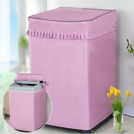 (Rose, 52x54x88cm) Housse anti-poussière rabattable pour machine à laver, protection solaire et protection UV.