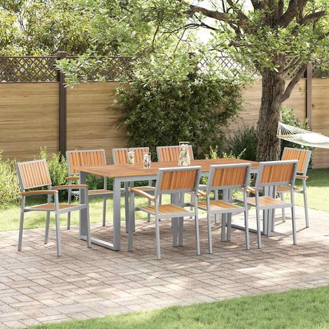 Stapelstuhl 8 pcs Braun 56 x 57 x 87 cm Massivholz Akazie (1/5)