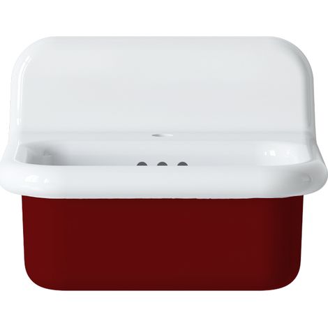Lavabo rétro en céramique 50 cm - True Colors Lite - Petit format - Bordeaux (1/4)