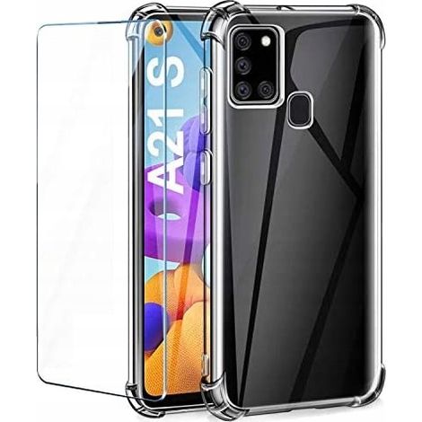 Funda para Samsung Galaxy A21S ANTICHOQUES INCOLOR RETRASERA REFORZADA + CRISTAL (1/5)