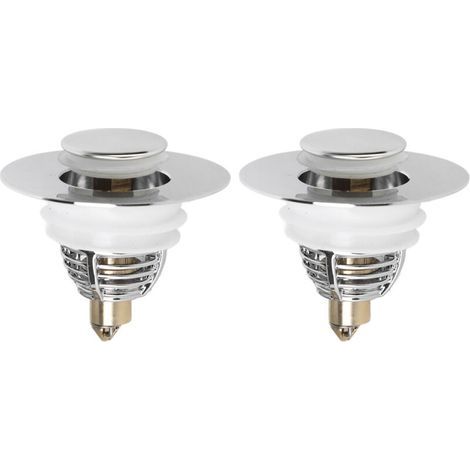 Set mit 2 Pop-up-Ablaufstopfen für Spülbecken – Verchromtes ABS mit Messingkern – Geruchsdicht (2 Stück) (1/5)