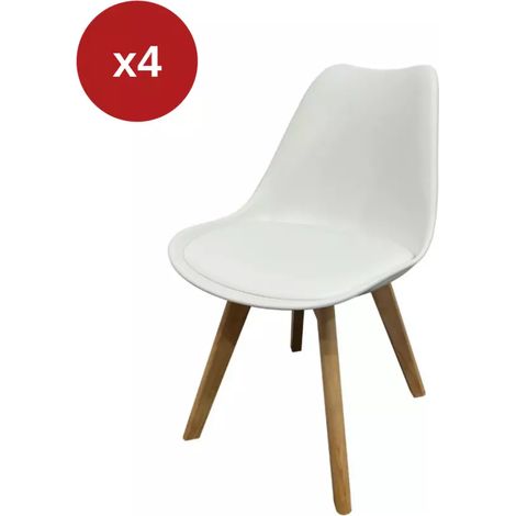 set 4 sedie da pranzo bellahome "castilla" bianco 48x55x81 cm (1/4)