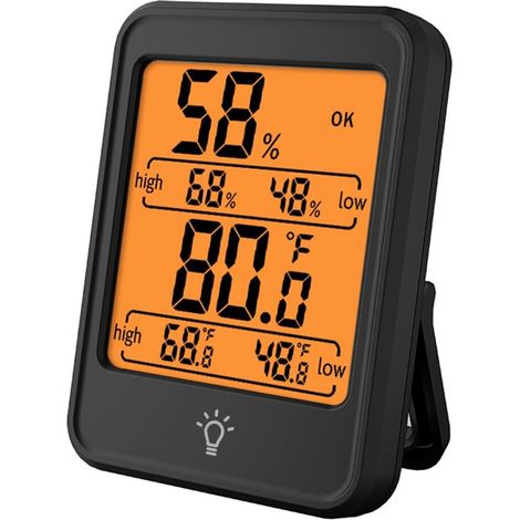 Monitor di temperatura e umidità per interni, retroilluminato, igrometro wireless, termometro, stazione meteorologica, monitor di temperatura digitale elettronico per soggiorno, magazzino, cameretta p (1/5)