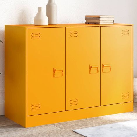 vidaXL Credenza Giallo Senape 99x39x73 cm in Acciaio