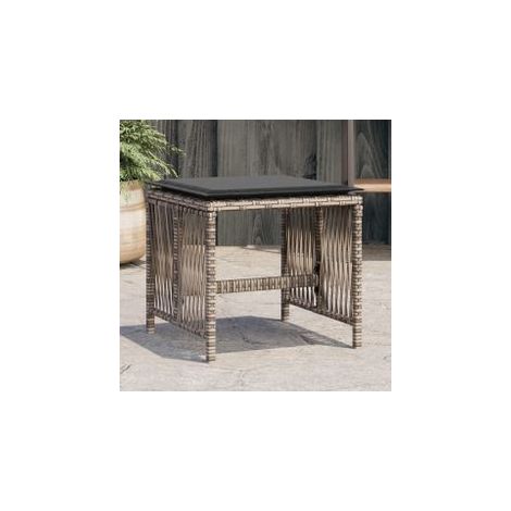 Tabourets de jardin avec coussins 4 pcs gris 41x41x36 rotin (1/5)