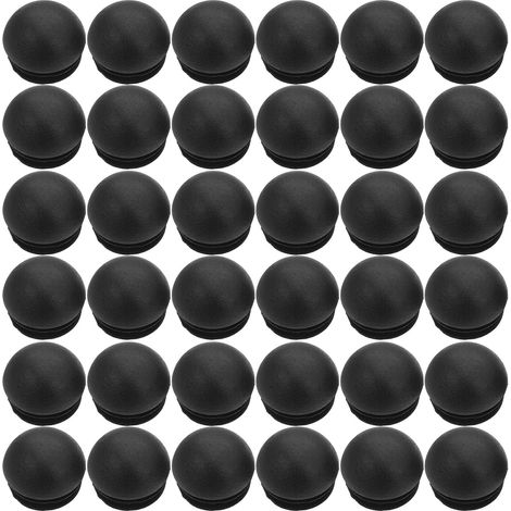 de 100 embouts ronds en plastique noir pour tubes de 25 mm (1/5)