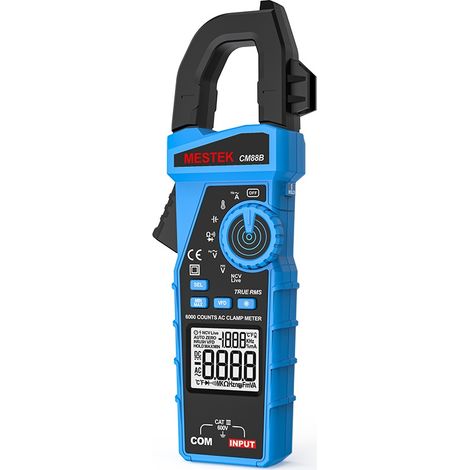 Multimètre à pince numérique Mestek CM88B 600A, True RMS, NCV, mesure AC/DC, température, fréquence, résistance. (1/5)