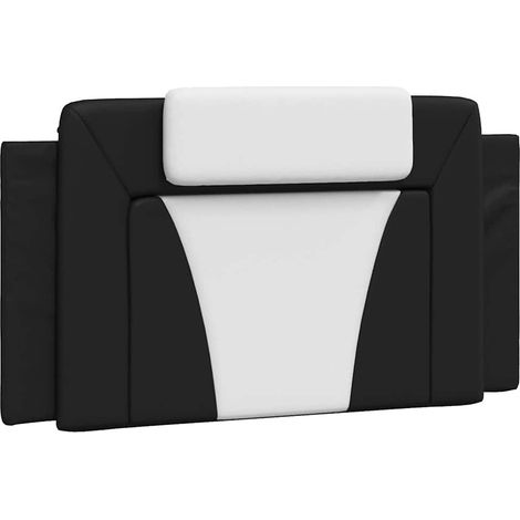 Coussin de tête de lit Viana noir et blanc 100 cm similicuir