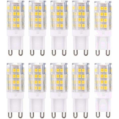 Ampoules LED G9, 5 watts (équivalent à une ampoule halogène de 40 watts), 100V-240V, 430 lumens, lumière blanche chaude 3000K, culot G9 non brillant, compatible avec diverses applications d'éclairage, (1/5)
