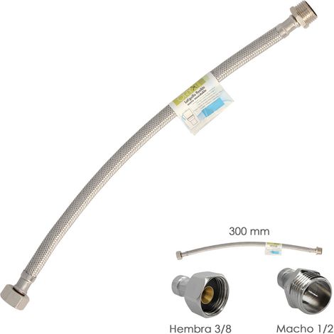 Latiguillo Flexible Acero Inoxidable Macho 1/2 - Hembra 3/8 - 300mm