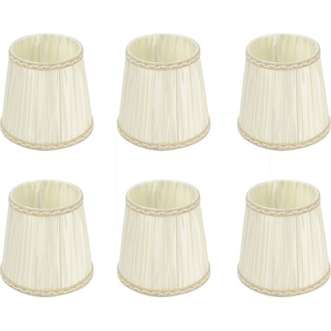 GARRYFIZH Lot de 6 abat-jour en tissu beige pour lustres et appliques murales E14 (1/5)