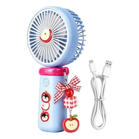 Mini Ventilateur Portable à Main - 3 Vitesses Petit Gadget Rafraîchissant - Ventilateur À Main D'Extérieur Idéal Pour L'Été, Extérieur, Terrasse, Plage, Voyage, Camping, Jardin, Bibliothèque Et Bure (1/4)