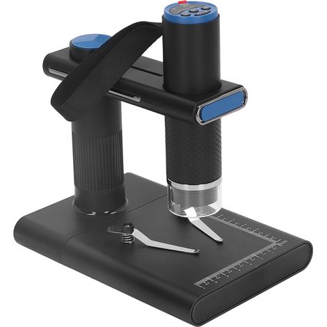 Microscope numérique WiFi avec support, caméra portable 2 MP pour smartphone, batterie intégrée (1/5)