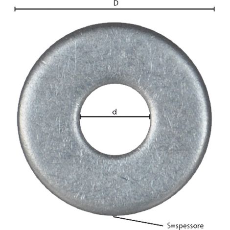 RONDELLA GREMBIALINA INOX A2 M 5 - 1,2 x 15 x  5,3 mm - 10 centinaio