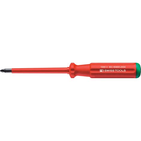 PB Swiss Tools Pozidriv-Schraubendreher SwissGrip, vollisoliert, Kreuzschlitzgröße 3 (1/2)