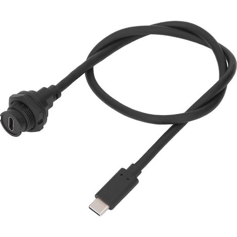 Wasserdichtes Verlängerungskabel mit Typ-C-Gewinde (weiblich) auf USB 3.0-Stecker (gerades Kabel), 0,5 m Länge