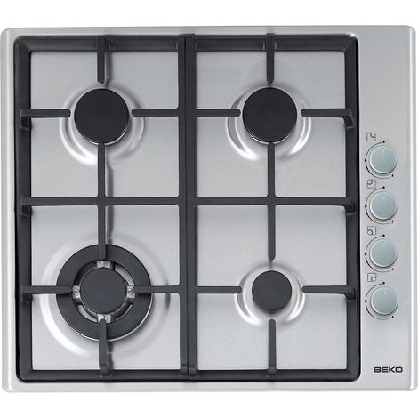 Table de cuisson gaz - BEKO - HIZG 64121 SX - Gris - Brûleurs à gaz - Gaz