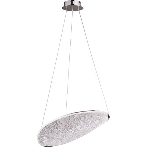 Lampada sospensione EMPIRE ovale cromo acrilico LED 17W (1/3)