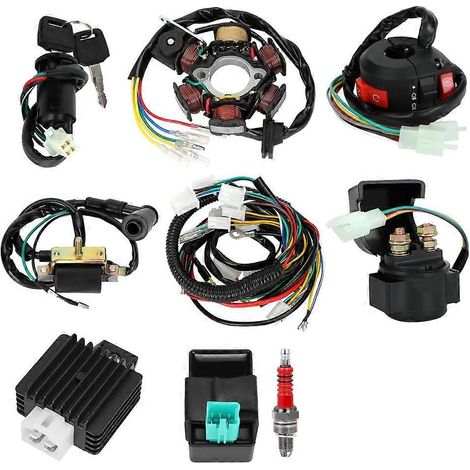 Kit de faisceau de câblage complet compatible avec les quads et motos à quatre roues Tao Tao Coolster 125cc et 110cc de fabrication chinoise, équipés d'un moteur quatre temps. (1/5)
