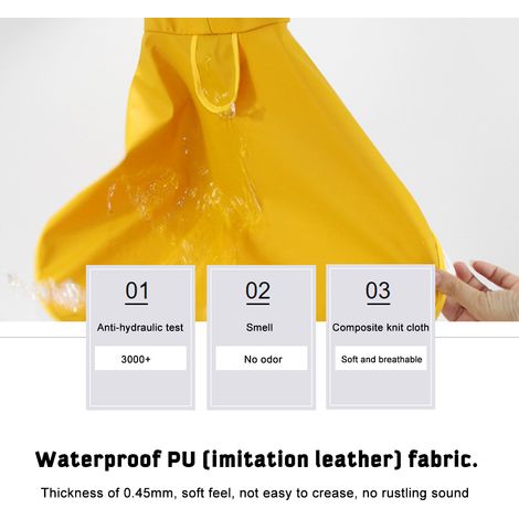 Imperméable pour chien avec capuche transparente, poncho imperméable pour chiens de petite et moyenne taille (1/2)