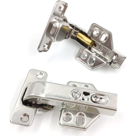 95 Degré Crampons Charnière à Bras Long avec Amortisseur pour Porte Charnières à Fermeture Douce pour Portes Placard Meuble Cuisine Lot de 4 (1/4)
