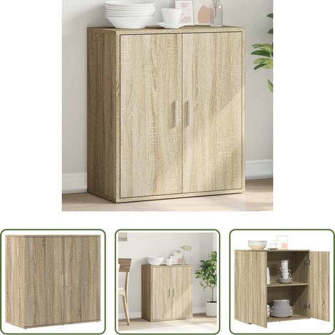 vidaXL Rangement chambre - Buffet chêne sonoma 79x38x80 cm bois d'ingénierie (1/5)