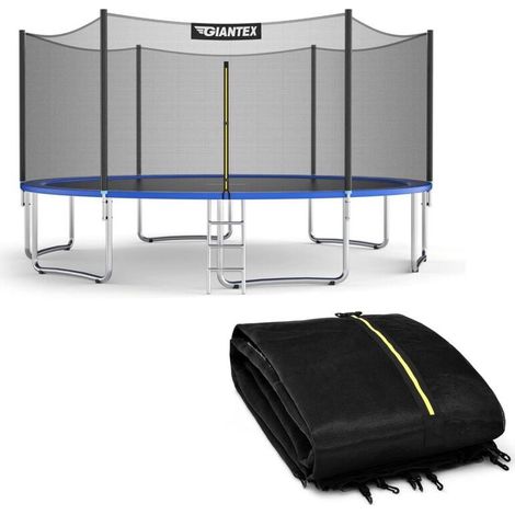 Filet de sécurité pour trampoline 305 cm – Résistant aux intempéries – Entrée zippée double avec boucles de sécurité – Protection enfants (1/5)