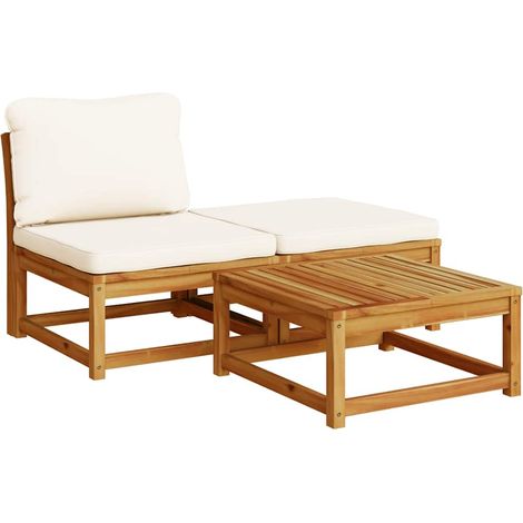 Maison Exclusive - Set Mobili da Giardino 3pz con Cuscini Legno Massello di Acacia