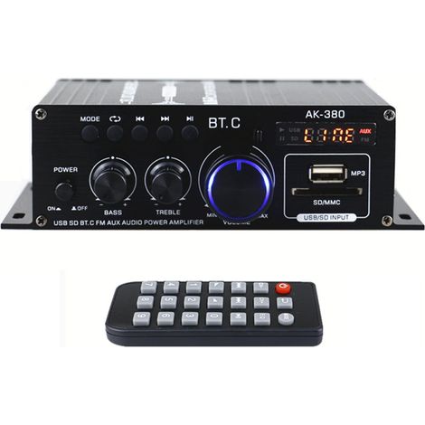Amplificador de audio portátil AK380 mini de 40W+40W, para coche y hogar, sonido potente y nítido, Bluetooth integrado. (1/5)