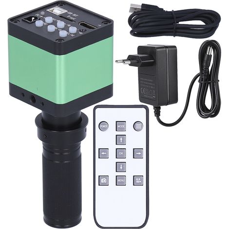 Caméra Microscope Numérique Industrielle USB 4K 48MP, Enregistreur Vidéo 2K 1080P, Objectif Zoom 10X-200X, Éclairage LED, Prise UE 100-240V, Pour Soudure Réparation (1/5)