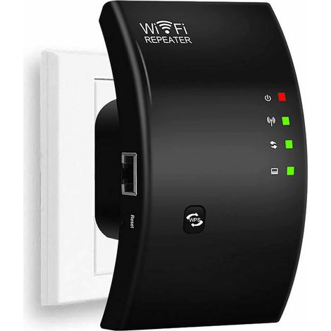 INHHUB WLAN-Repeater, leistungsstarker WLAN-Verstärker, WLAN-Extender N300, WLAN-Signalverstärker, 1 Ethernet-Anschluss, deckt bis zu 200 m² ab, einfach zu installieren, kompatibel mit al
