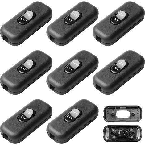 8 pieces intermediate switch, 6A 250V cable switch device with button cord 2 and 3 poles, switch lamp for table lamp, bedside lamp, all types of electric lamps (1/5)