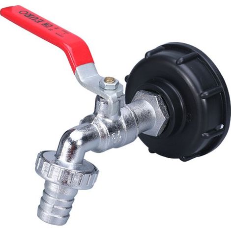 Adaptateur pour réservoir IBC (raccord fileté 1/2"), robinet pour réservoir de 1000 litres, récupérateur d'eau de pluie, accessoires pour robinet de sortie, vanne, robinet et raccord pour tuyau d'arro (1/3)