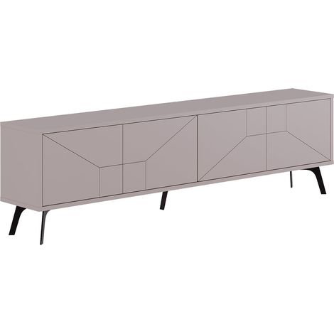 Porta TV in legno "Dune" - 180 x 29 x 50 cm - Marrone chiaro moka